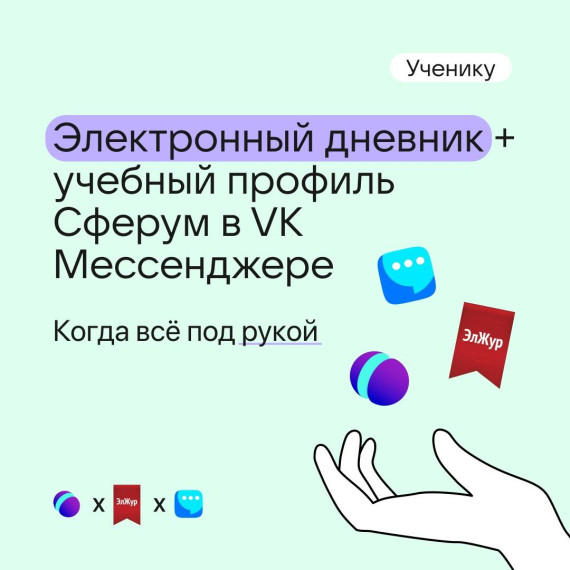Электронный дневник доступен в Сферум в VK Мессенджере.